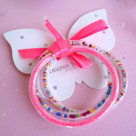 Hot Pink Glitter Elastic Bracelet