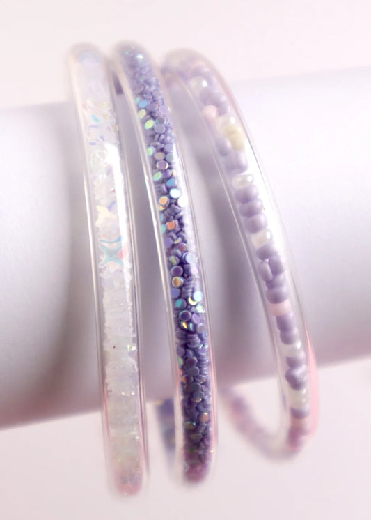 Purple Glitter Elastic Bracelet