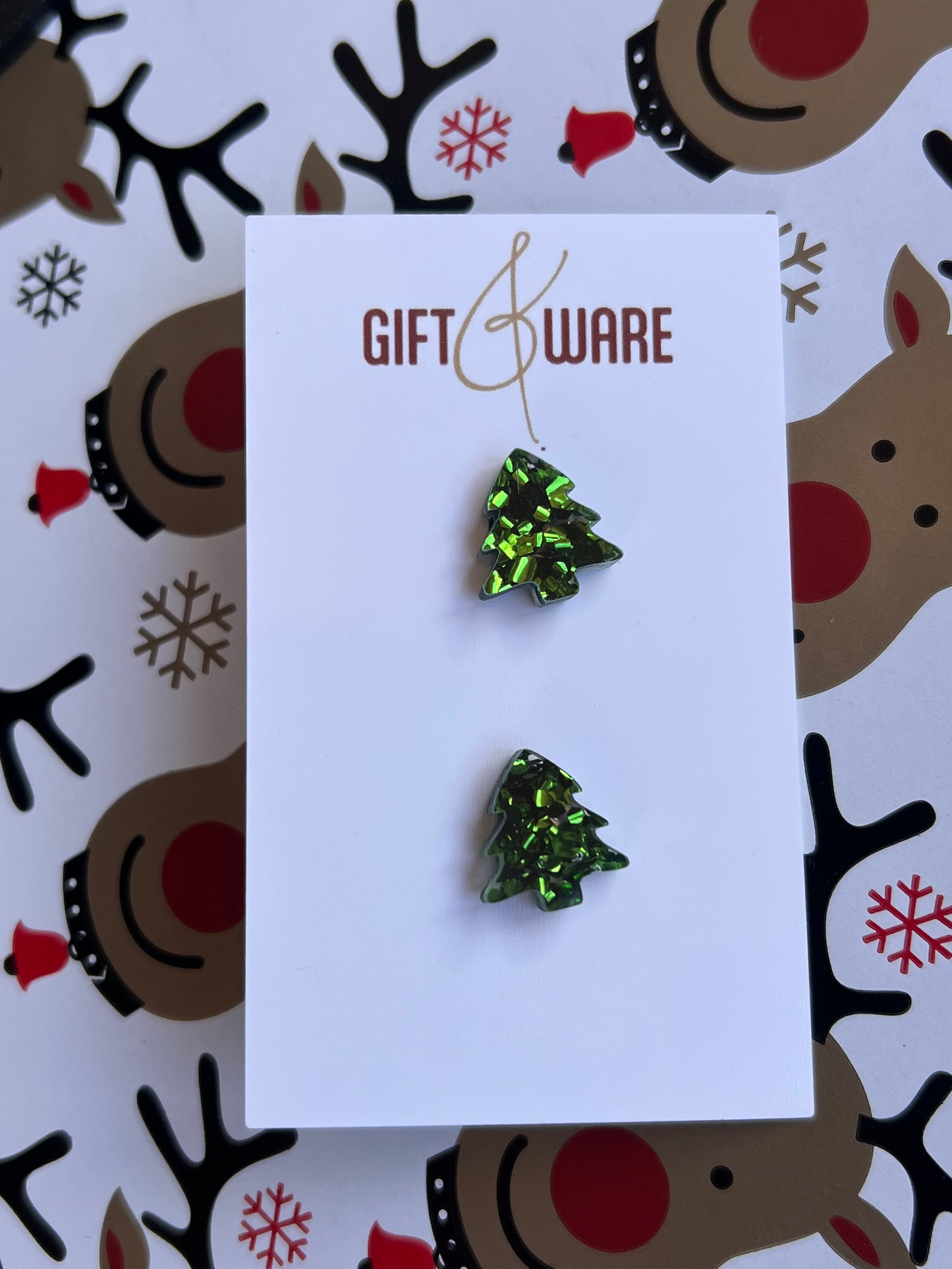 Foil Christmas Tree Stud