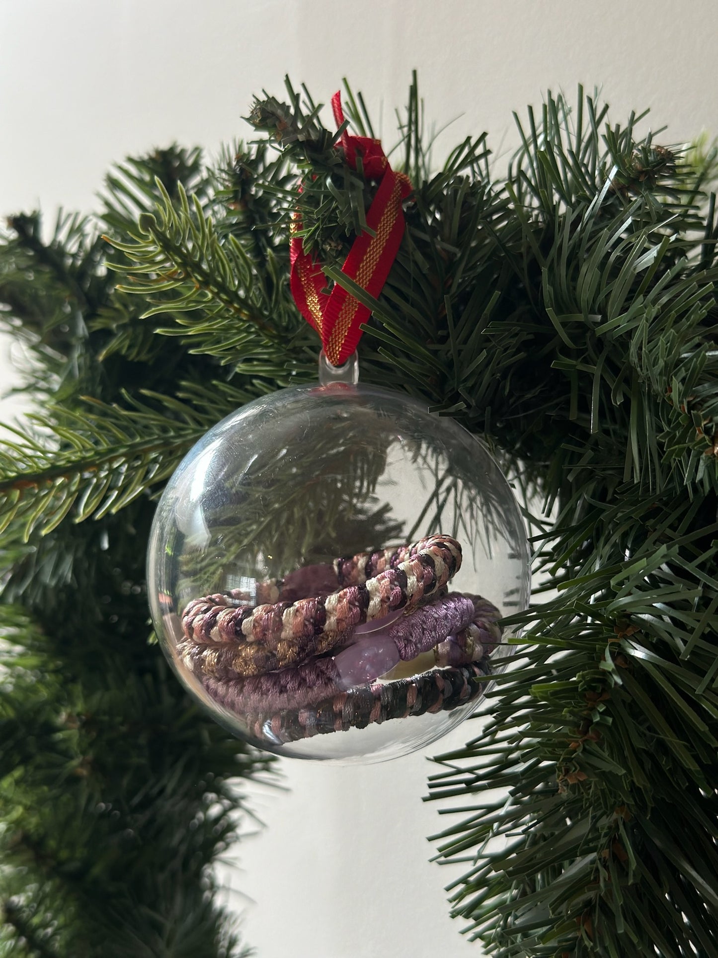 Purple Hair Tie Christmas Bauble