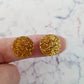 Gold Glitter Round Studs