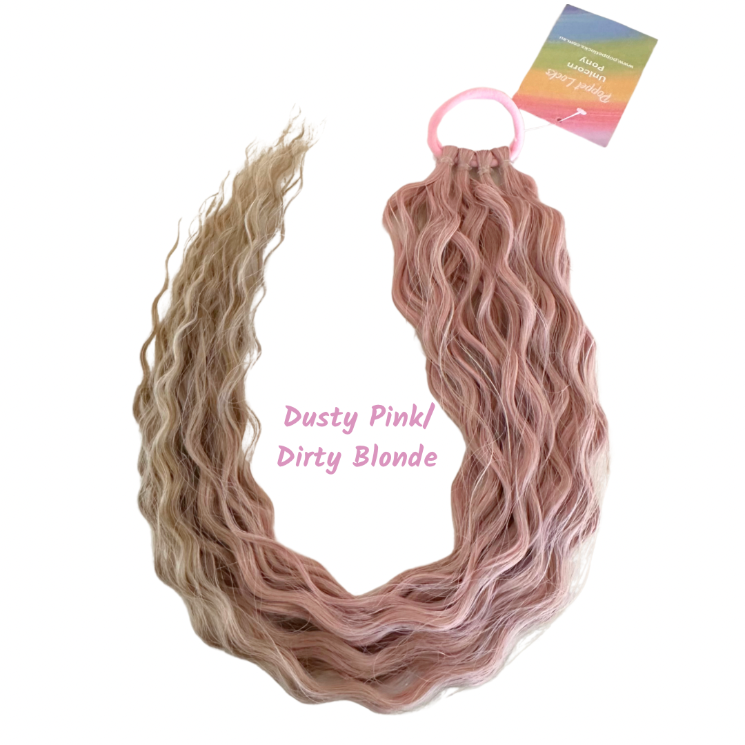 22" Long Mermaid Waves - Dusty Pink/Dirty Blonde