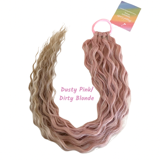 22" Long Mermaid Waves - Dusty Pink/Dirty Blonde