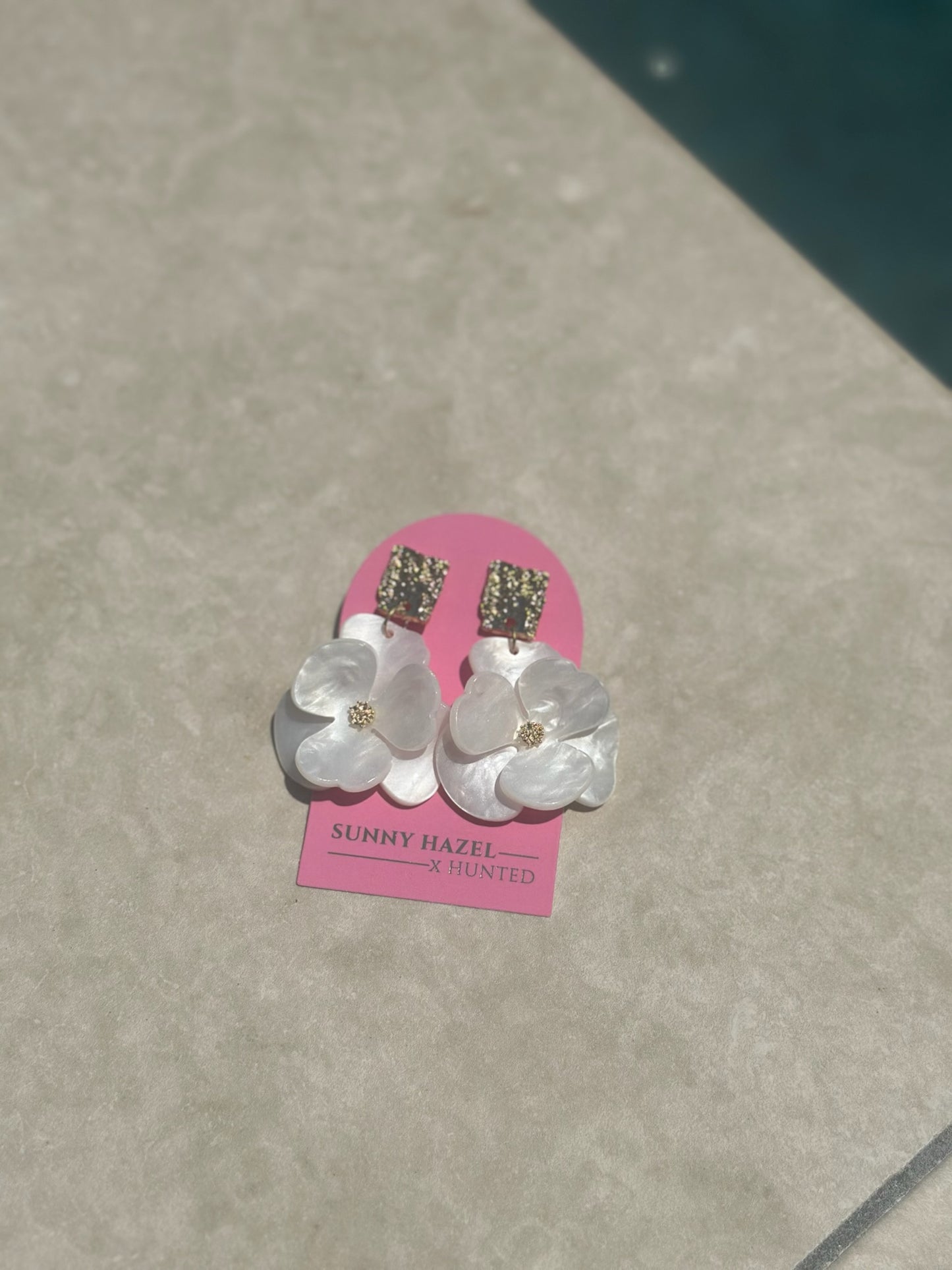 Moira White Magnolia Statement Earring