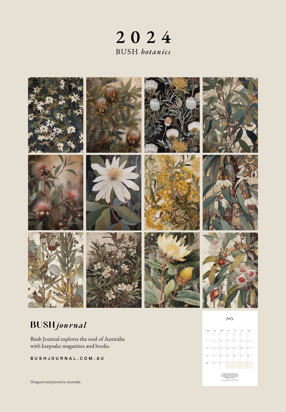 2024 Bush Botanics Wall Calendar