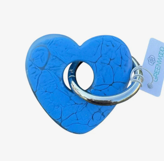 Heart Resin Keyrings: Blue / Gold