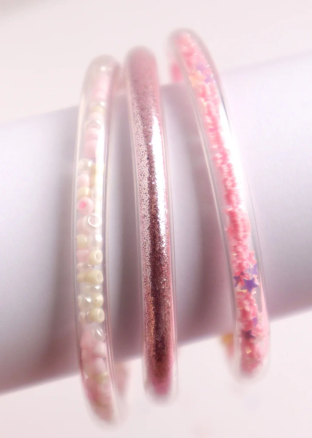 Soft Pink Glitter Elastic Bracelet