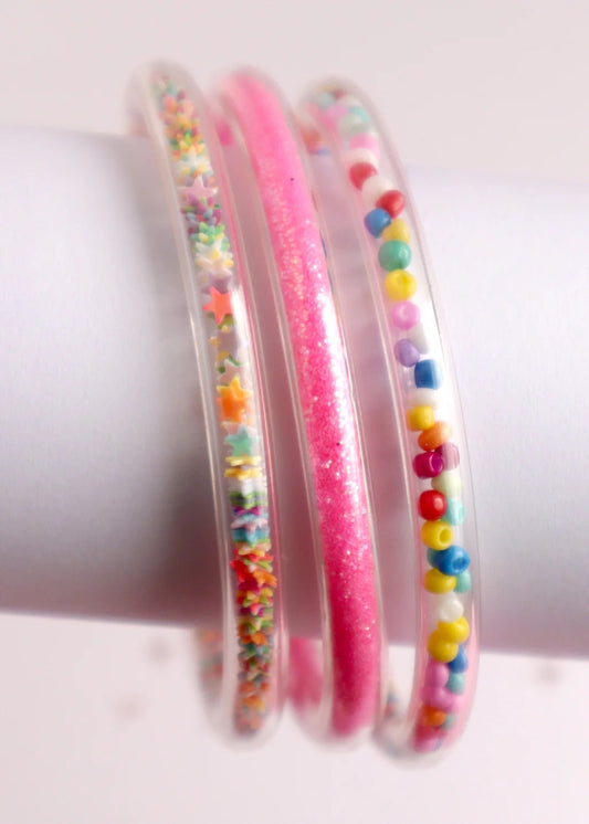 Hot Pink Glitter Elastic Bracelet