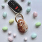 Egg Resin Keyrings: brown / gold