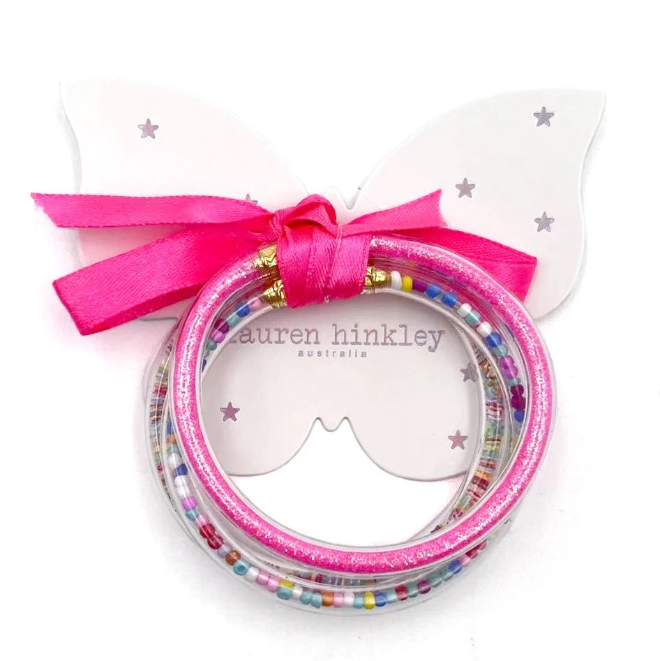 Hot Pink Glitter Elastic Bracelet