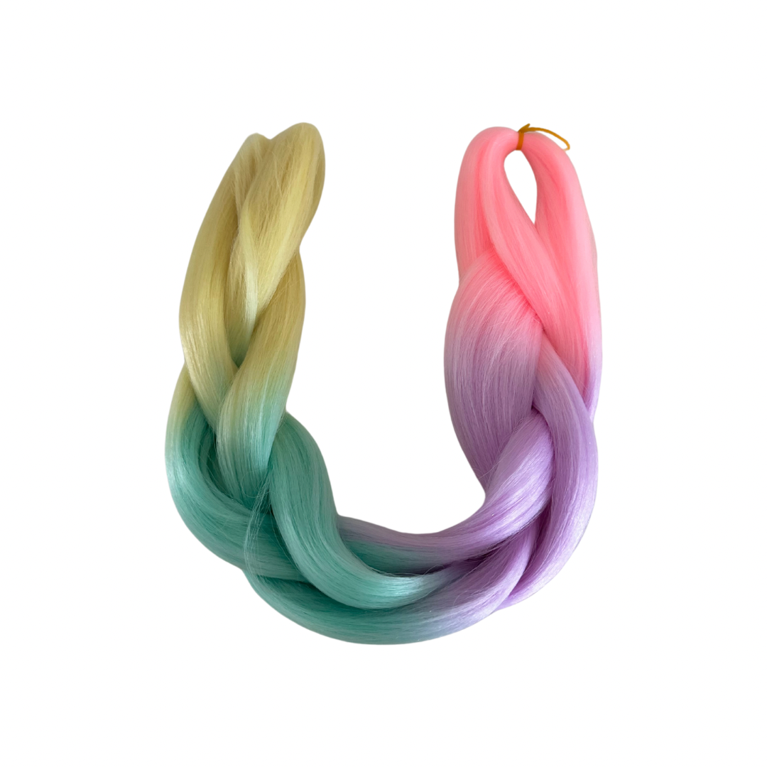 Pastel Rainbow Braiding Hair