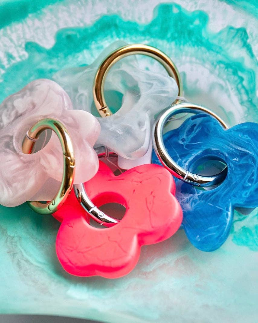 Floral Resin Keyrings: Emerald / Gold
