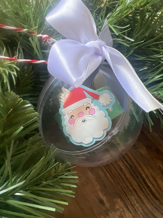 Green Santa Snap Bracelet Christmas Bauble