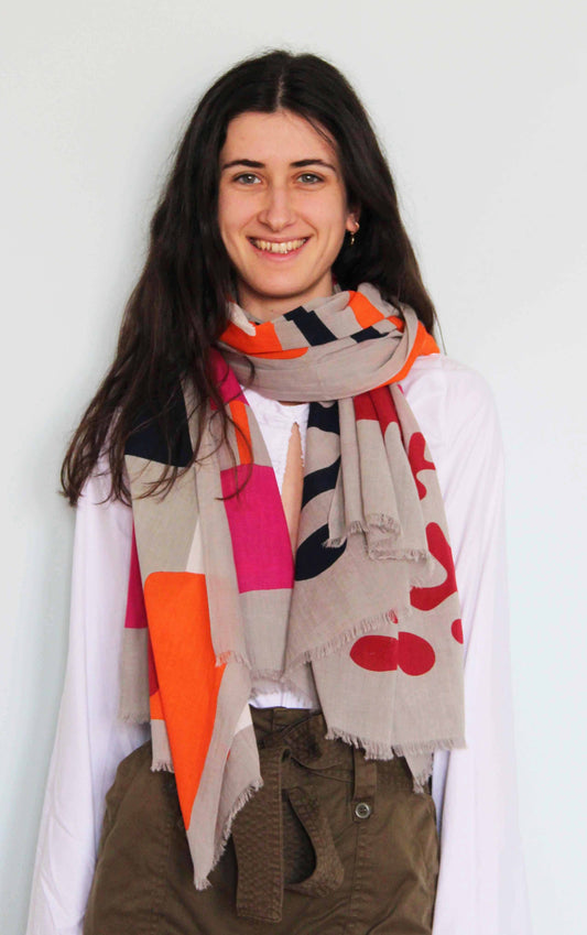 Organic Cotton Scarf Fuchsia Combination