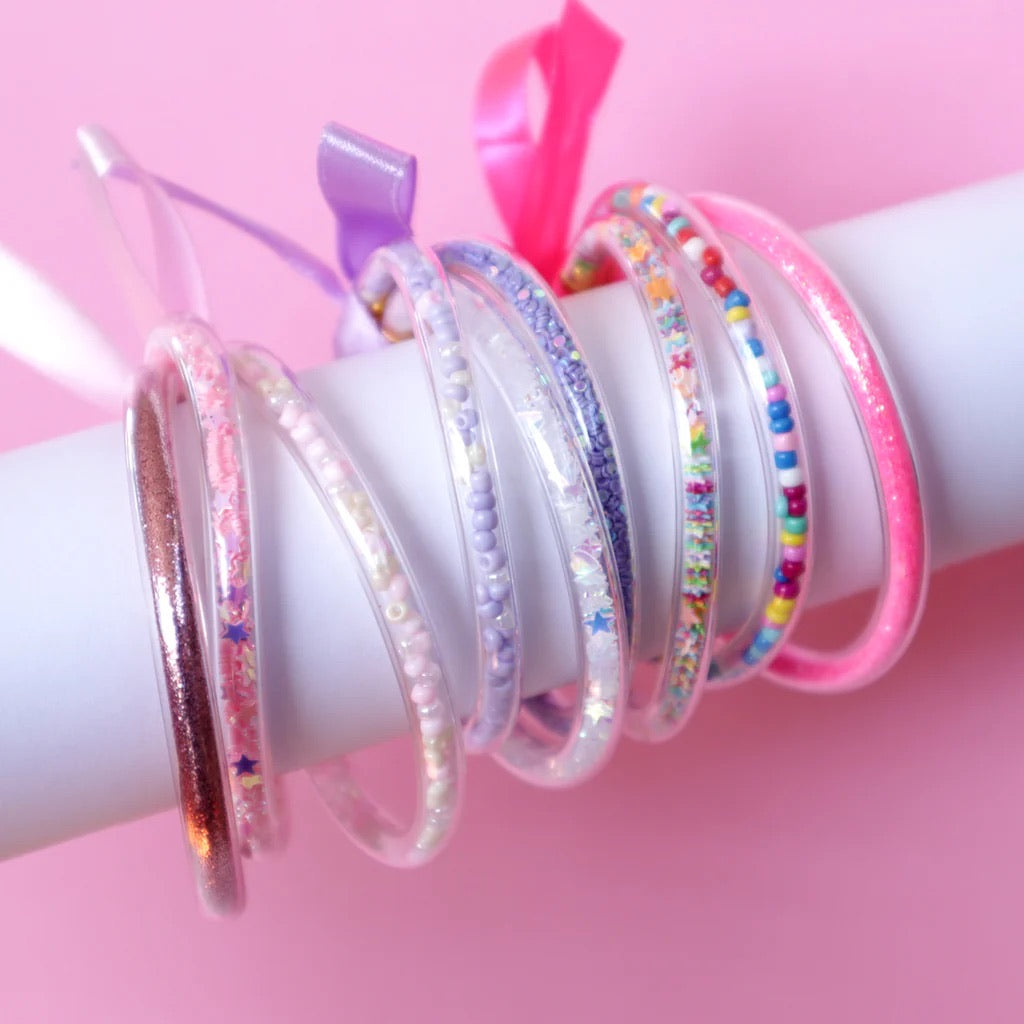 Hot Pink Glitter Elastic Bracelet