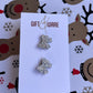 Silver Glitter Bow Stud