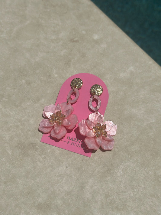 Keeley Soft Pink Enamel Statement Earring