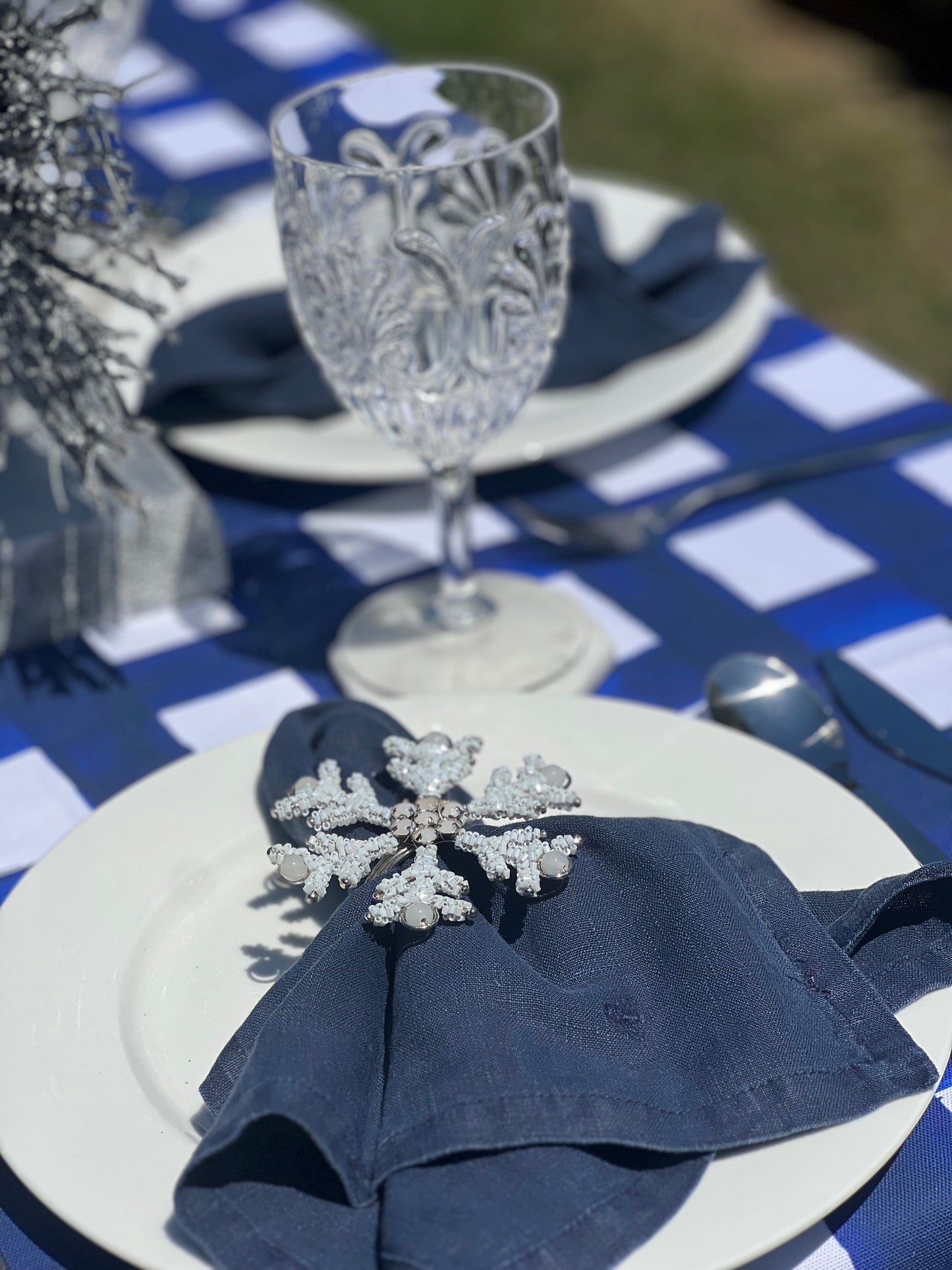 Mason Bee Linen Placemat - Navy