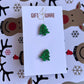 Green Christmas Tree Stud