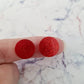 Red Glitter Round Studs