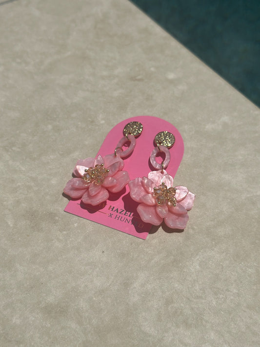 Keeley Soft Pink Enamel Statement Earring