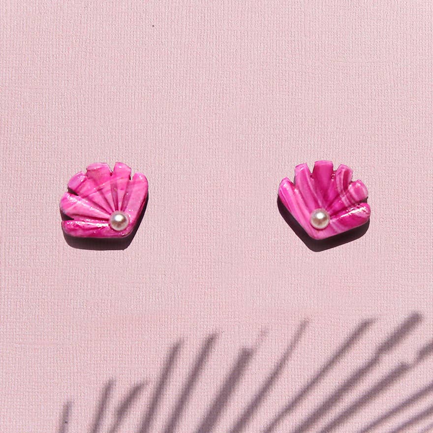 Pink Shell Studs