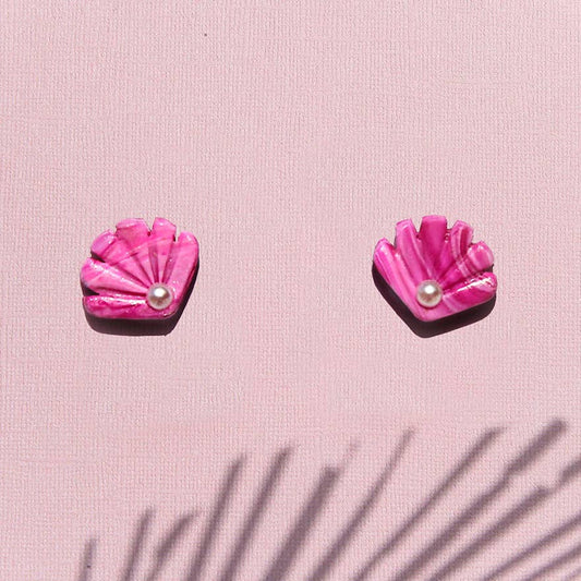 Pink Shell Studs