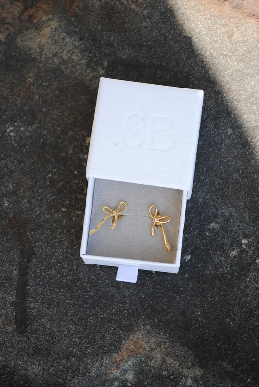 Gold Bow Studs