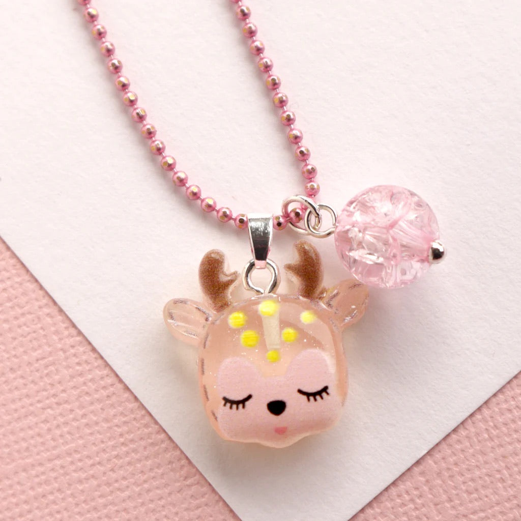 Pink Reindeer Necklace