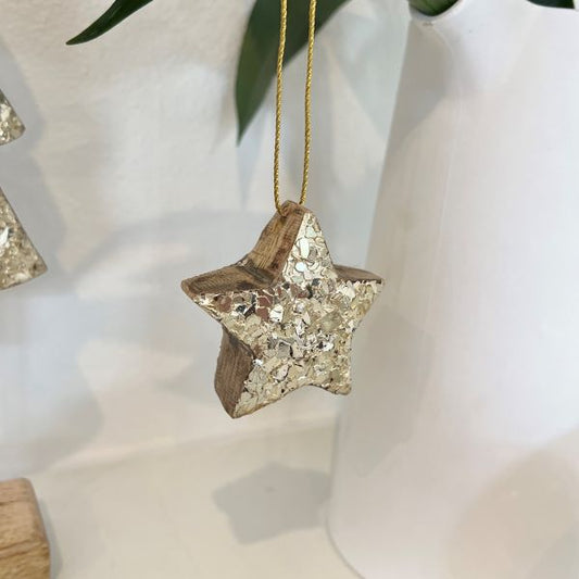 Lucia Beaded Timber Champagne Star