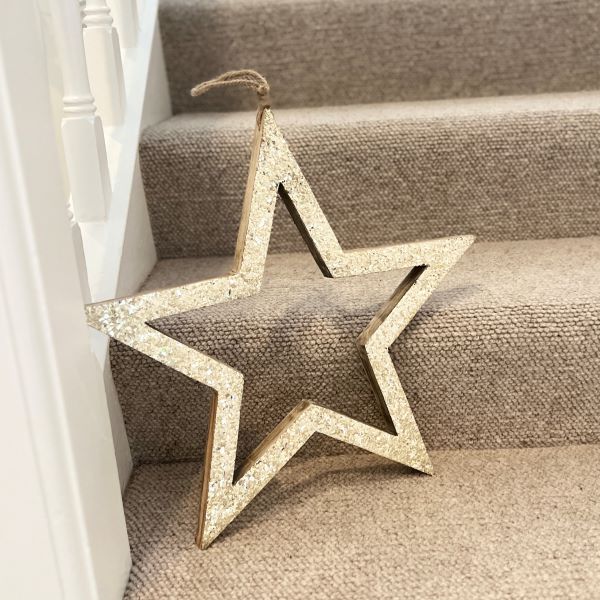 Large Lucia Beaded Timber Star
