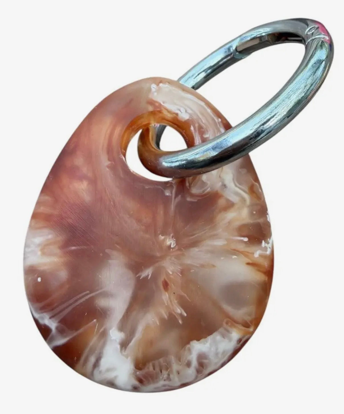 Egg Resin Keyrings: brown / gold