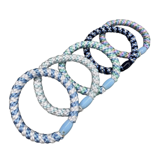 Individual Blue Kitch Woven Hair Tie