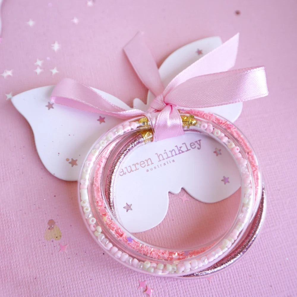 Soft Pink Glitter Elastic Bracelet