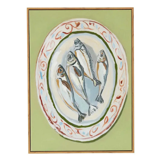 Pesce Oak Frame Oil Painting