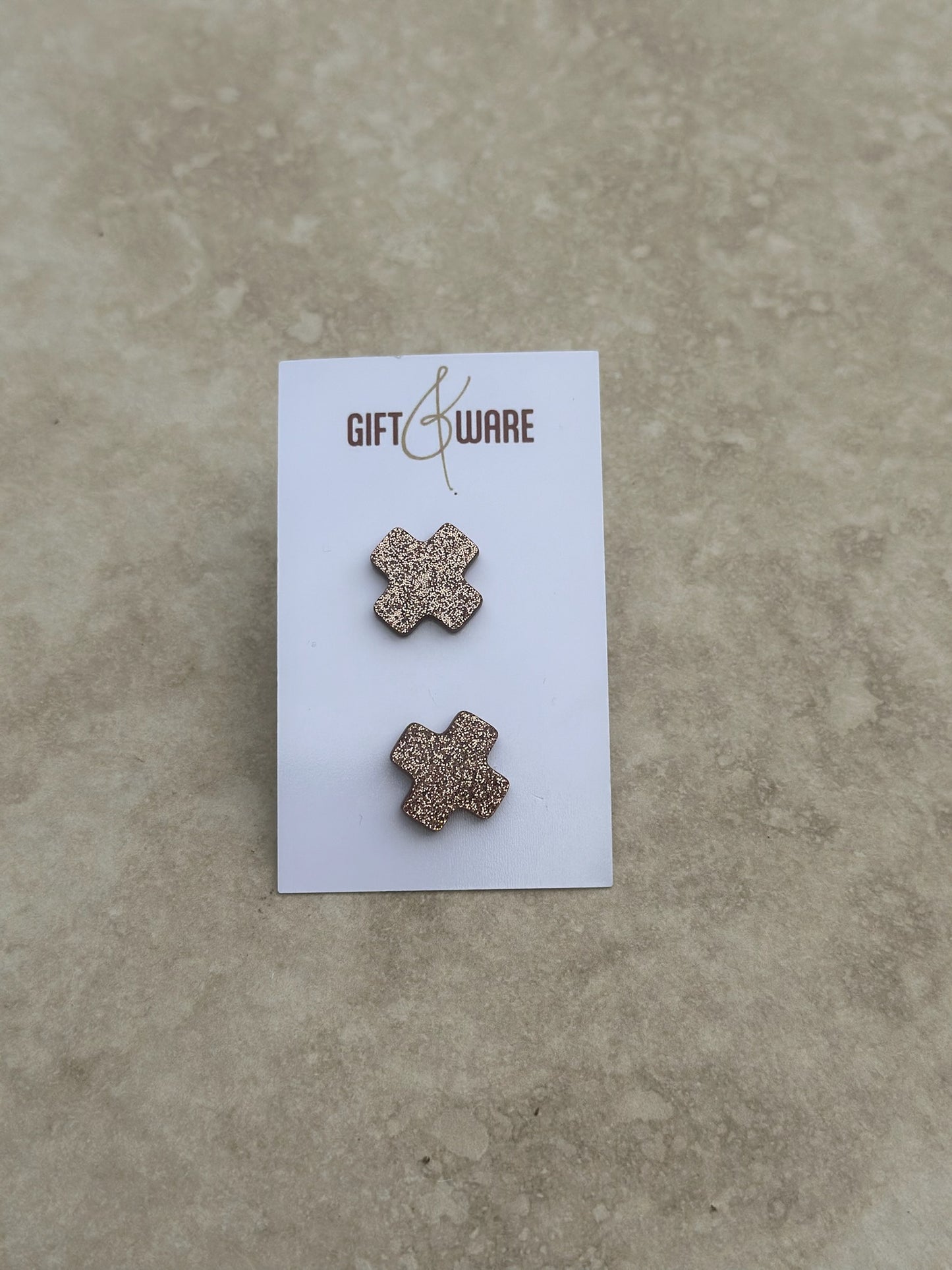 Acrylic Cross Stud - Bronze