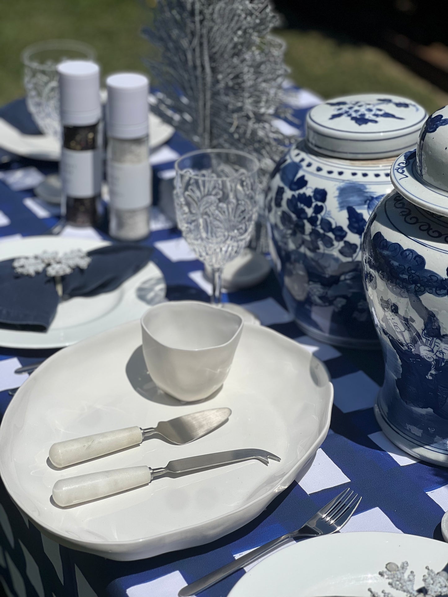 White Marble Cheese Set