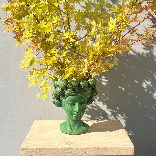 Green Lemon Head Vase
