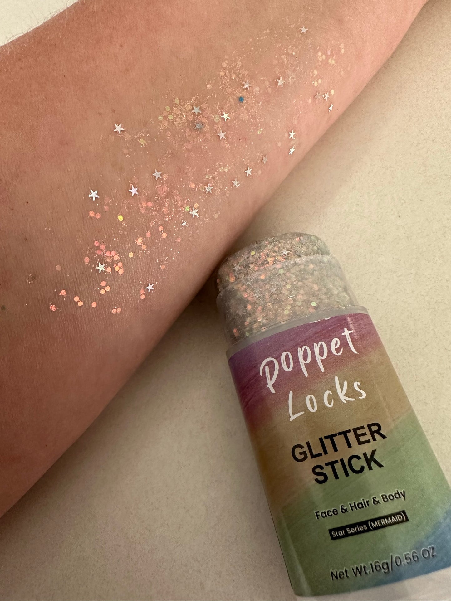 Poppet Lock Glitter Stick - Irredescent glitter stick