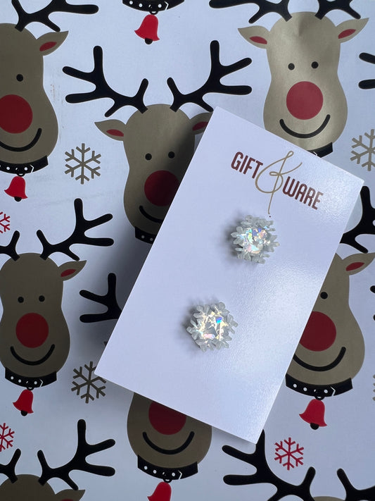 Silver Snowflake Studs