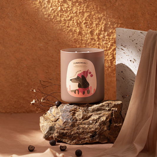 PINK MINT Hot Cocoa & Cream Double Wick Soy Candle