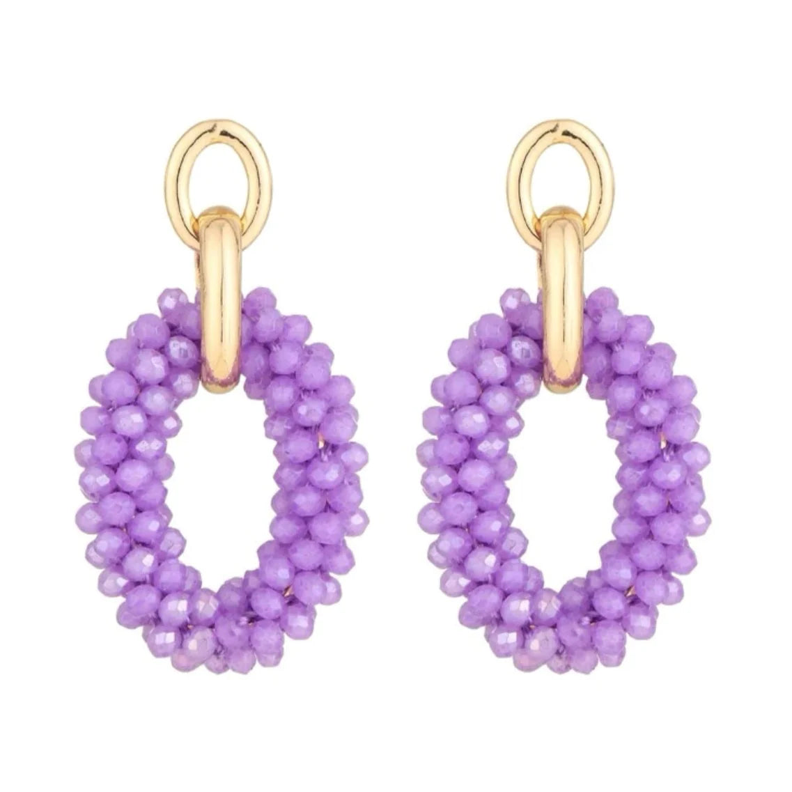 Lilac Flicky Beaded Statement Earrings