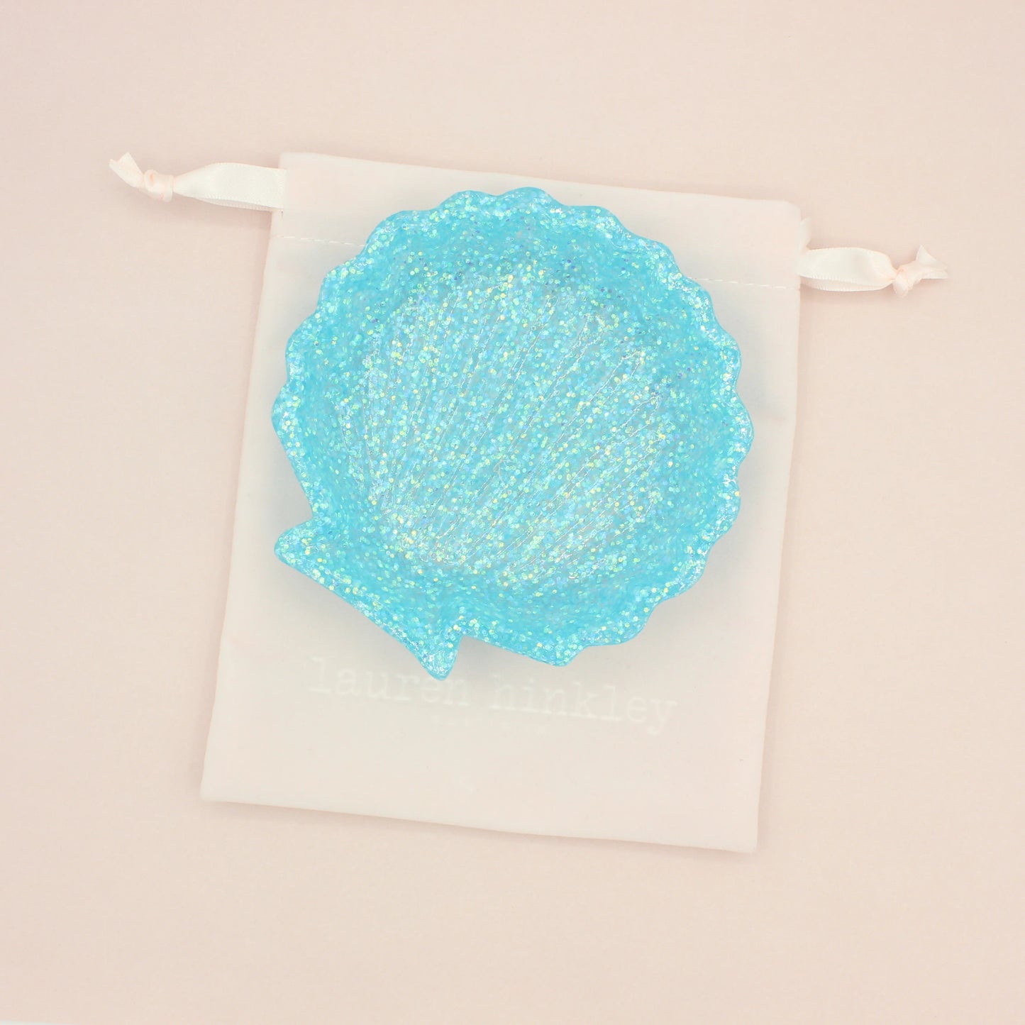 Aqua Sparkle Shell Trinket Tray