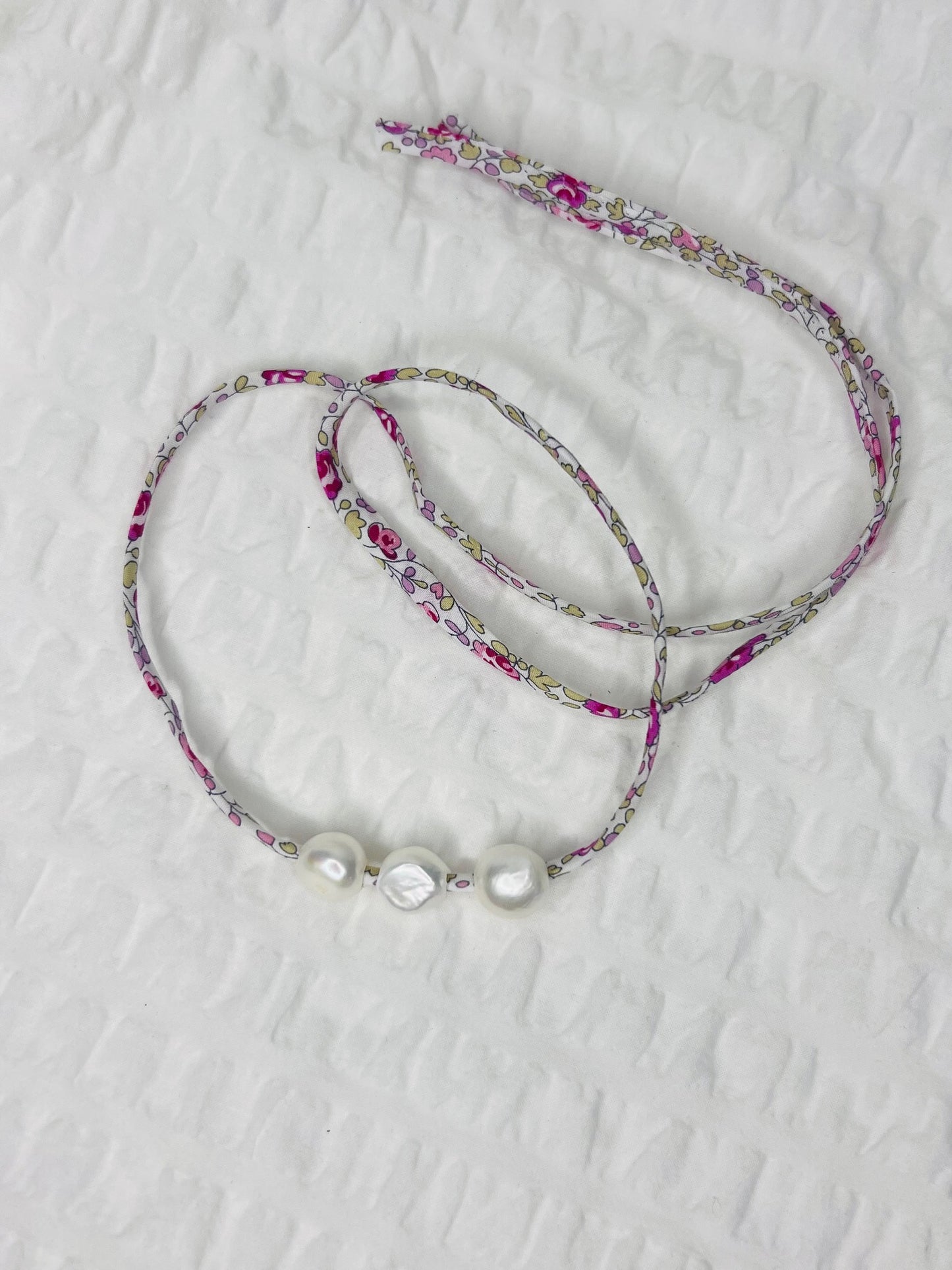 Liberty Necklace - Pink Triple Pearl