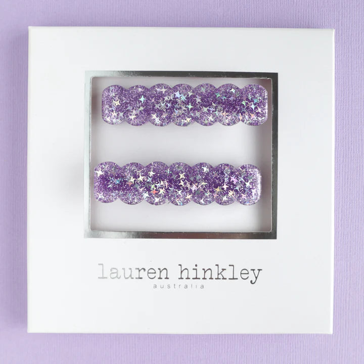 Purple Sparkle Glitter Clips