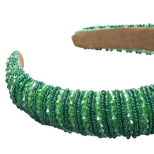 Julia Multi Beaded Headband - Emerald