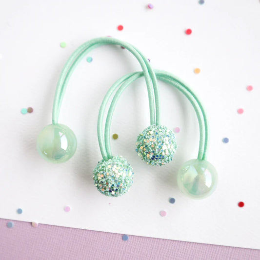 Mint Sparkle Gem Hair Bobbles