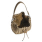 PJ Crossbody Satin Woven Bucket Bag - Mushroom
