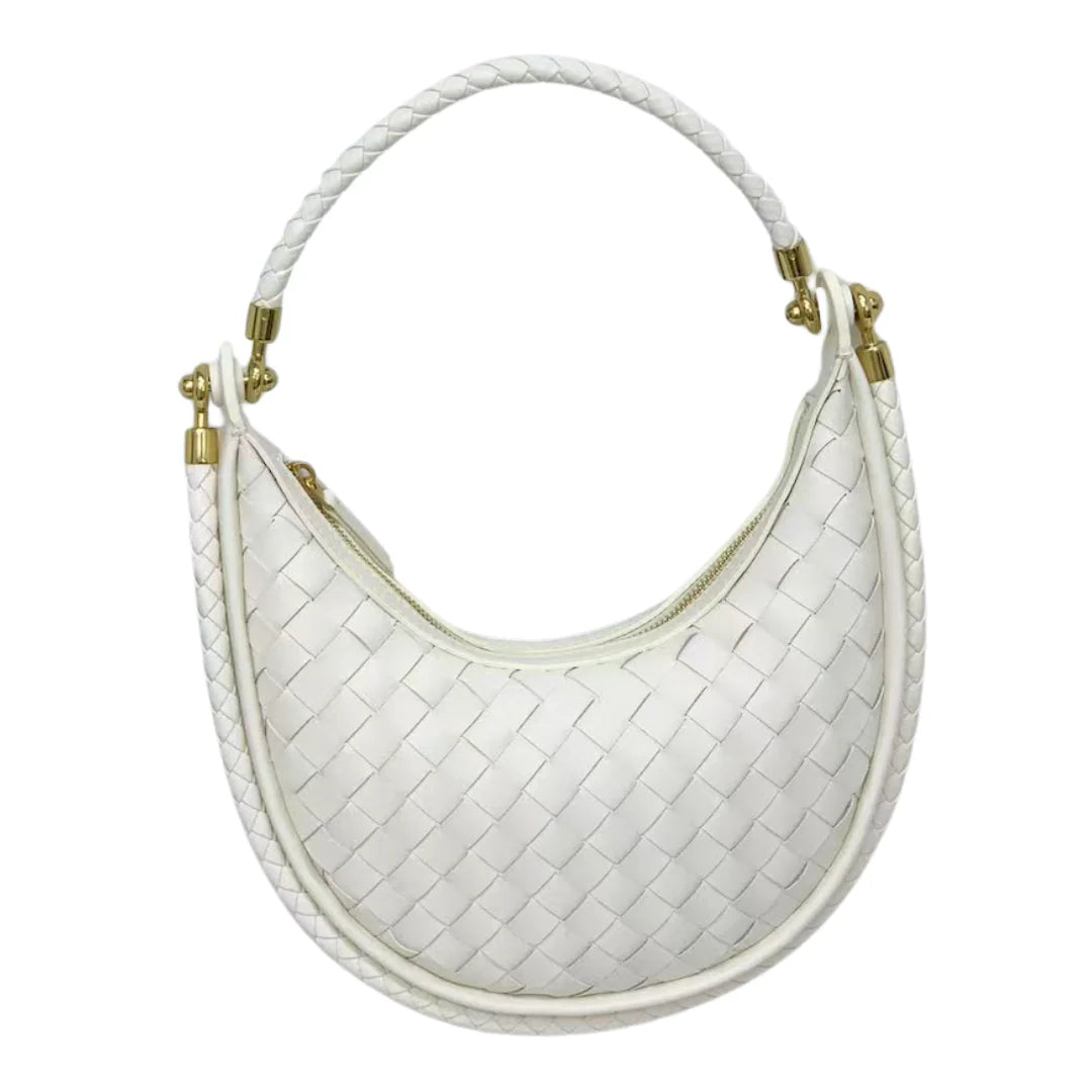 Leather Saddle Bag - White