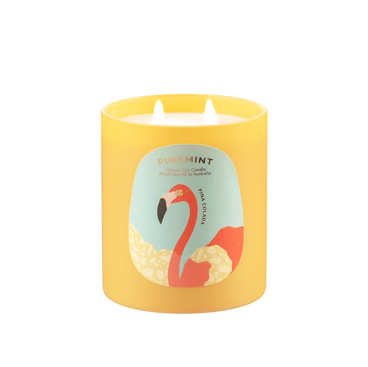 PINK MINT Pina Colada Double Wick Soy Candle